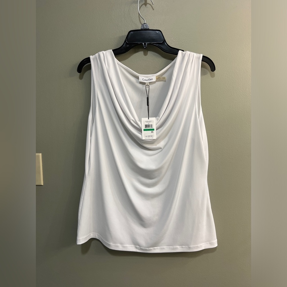Women’s Calvin Klein white blouse size large - new with tags